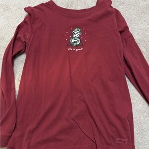 Life Is Good Women's Maroon Long Sleeve Tee